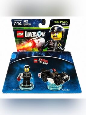 LEGO Dimensions 71213 Bad Cop Fun Pack Complete w/ Box Police Car 62 pcs NIB